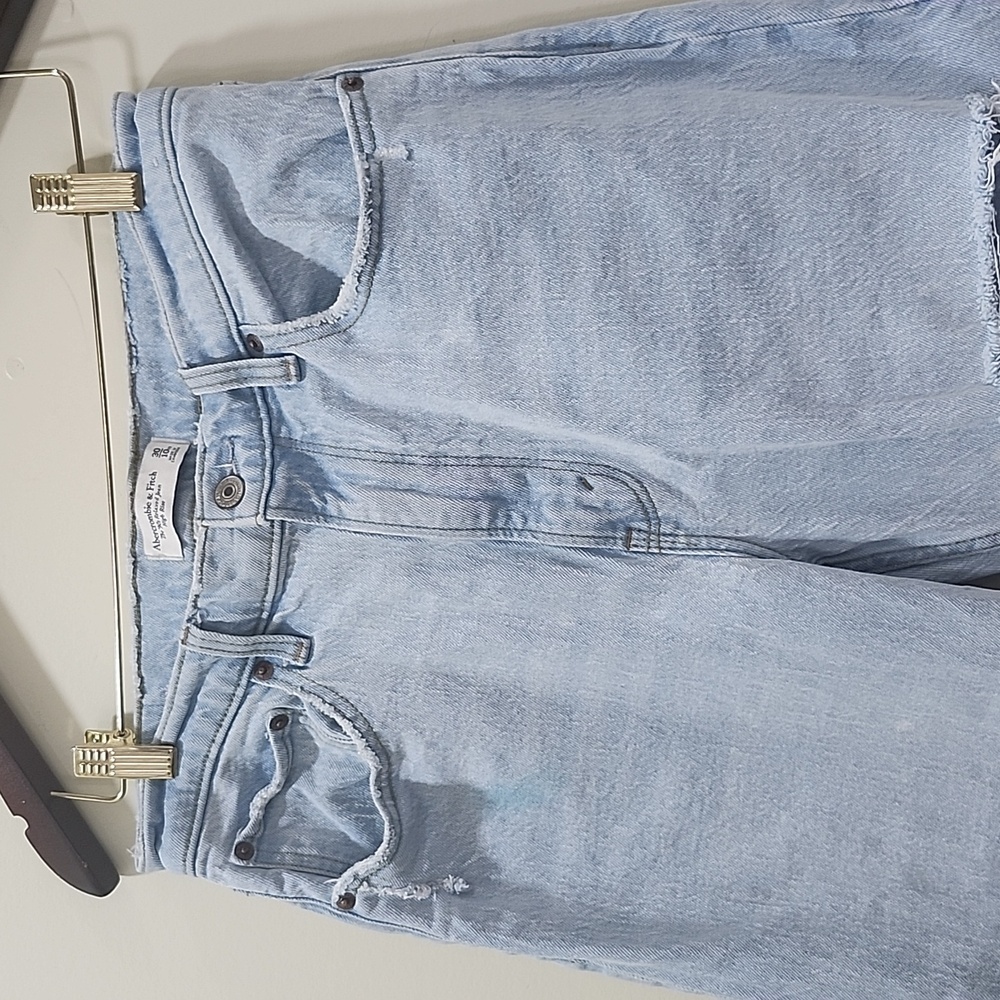 Abercrombie & Fitch The 90' Relaxed Jeans Light Blue Denim High Rise - Picture 3 of 10
